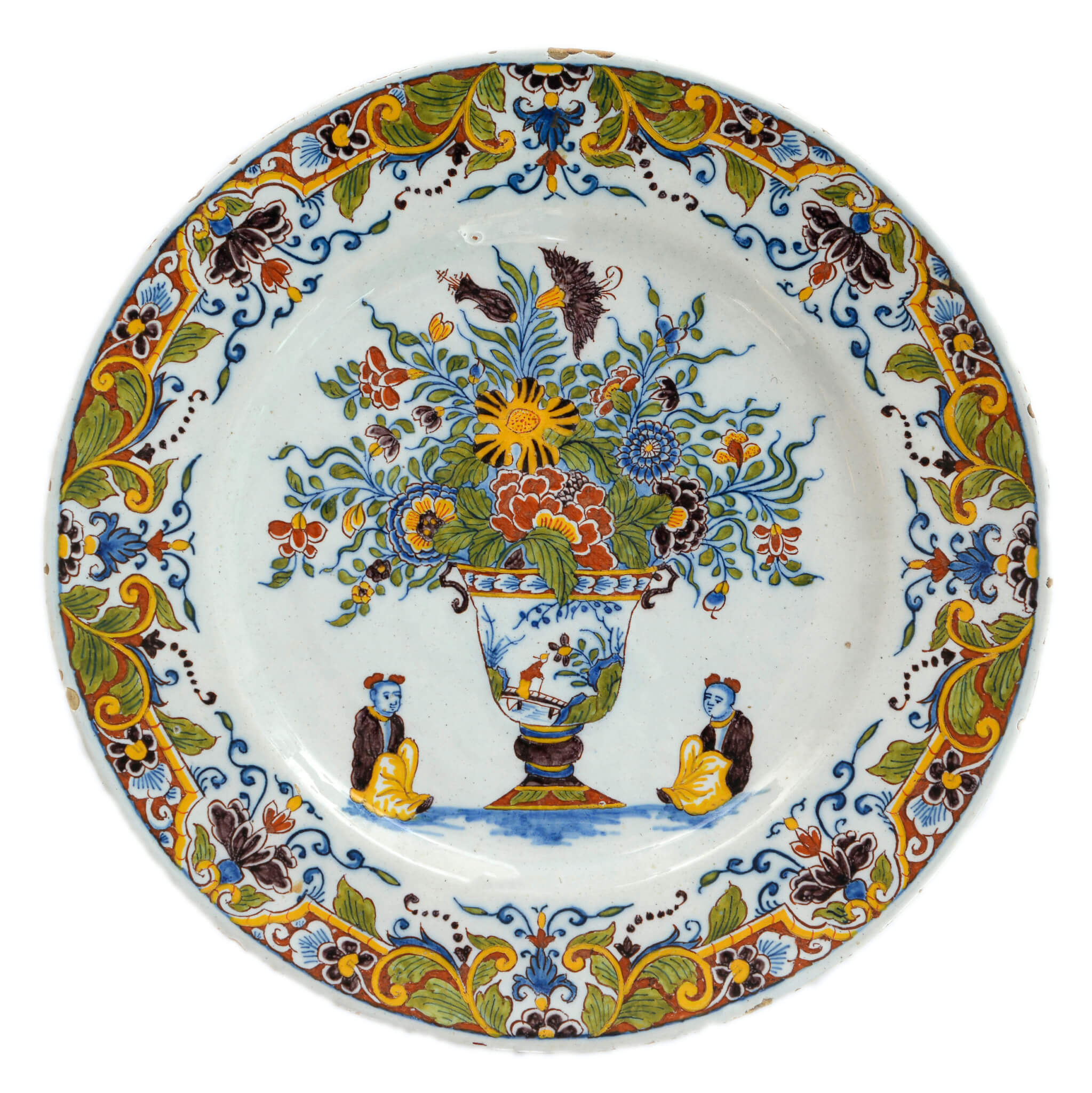 1783 Polychrome Delftware Plate