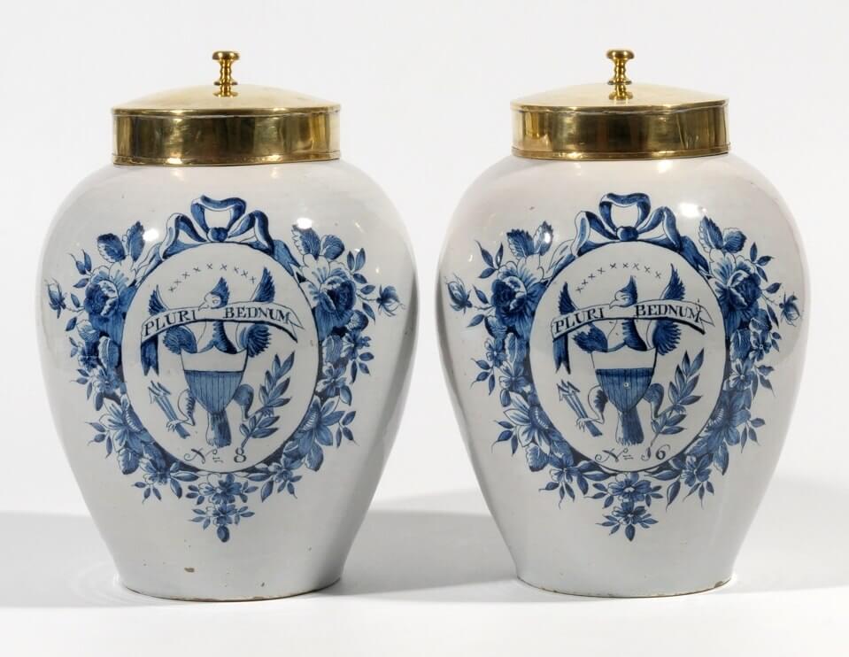 Aronson Antiquairs Americana Delft Jars Antique Delft Pottery