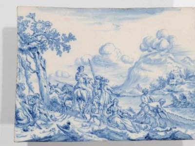 Antique Dutch Delftware Of Blue And White Plaque