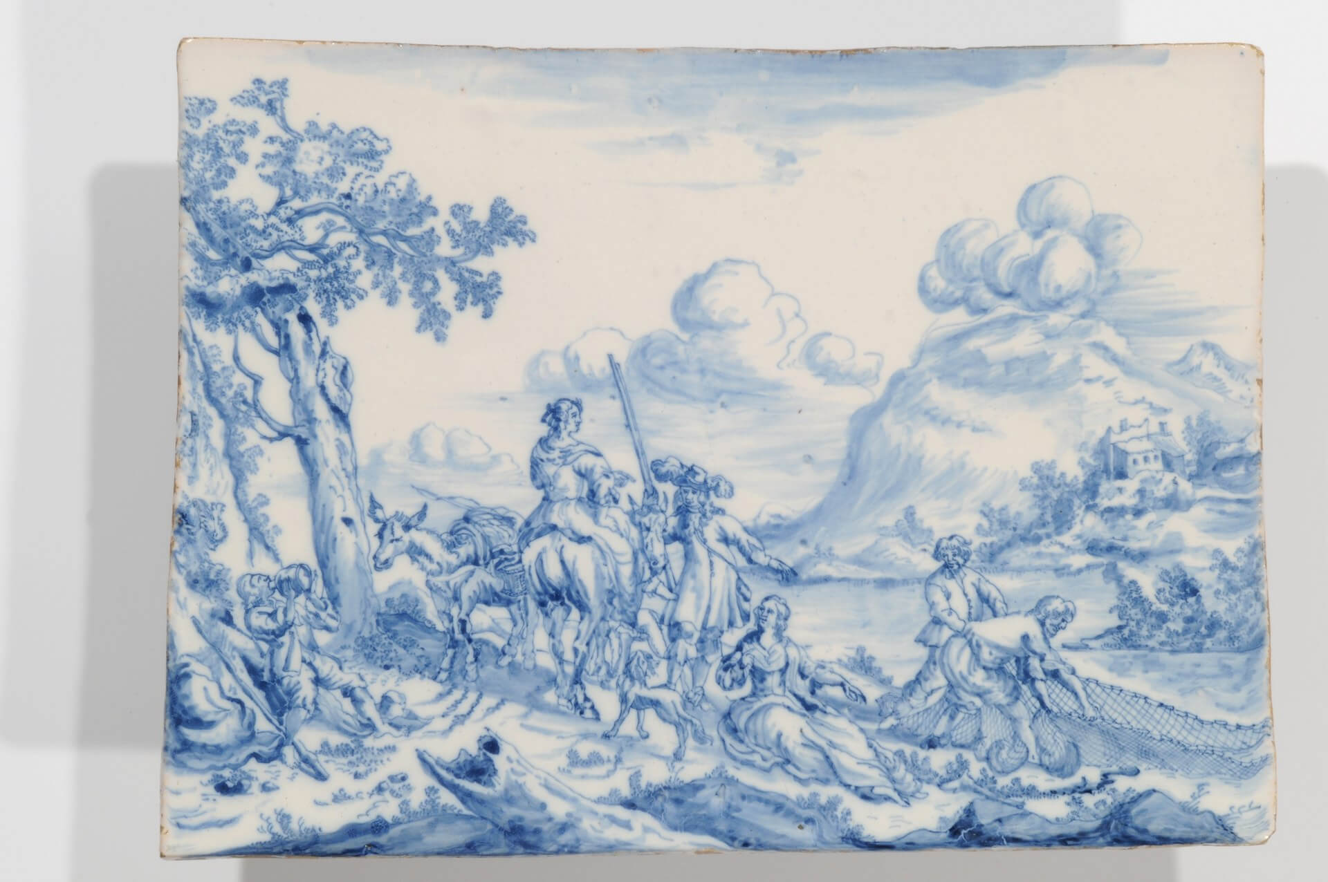 Antique Dutch Delftware of blue and white plaque
