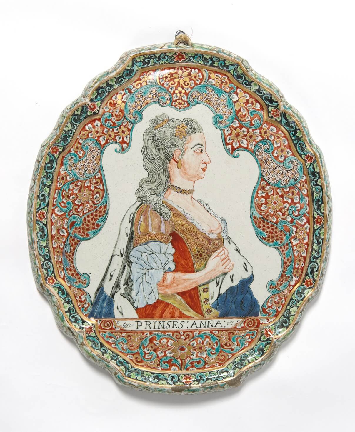 Antique pottery plaque of Princess Anna spouse to William IV