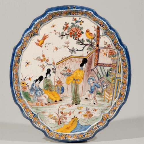 Antique Polychrome Plate Delft Pottery