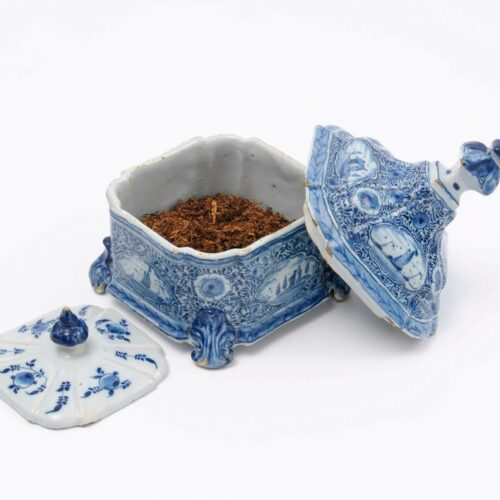 Dutch Delft Pottery Of Tobacco Jar