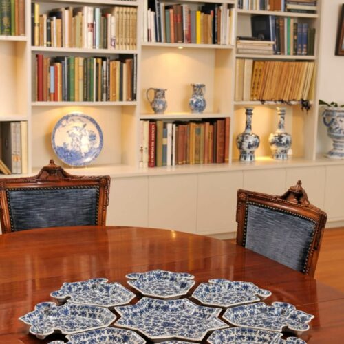 A set of Delft pottery sweet meat dishes