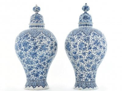 Antique Delftware Balluster Form Vases