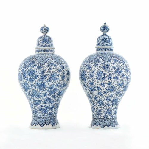 Antique Delftware Balluster Form Vases