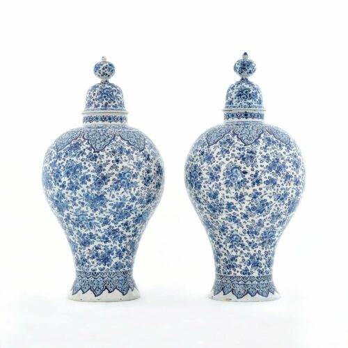 Antique Delftware Balluster Form Vases