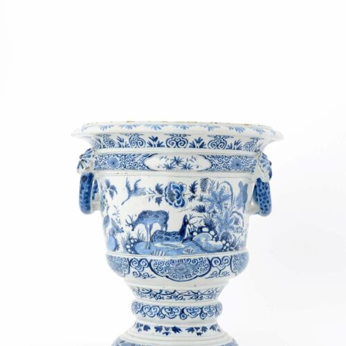 Antique Delft Blue And White Urn