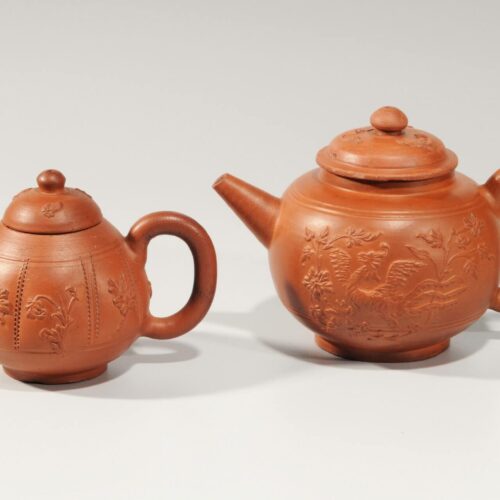 Antique Ceramic Red Stoneware Teapots