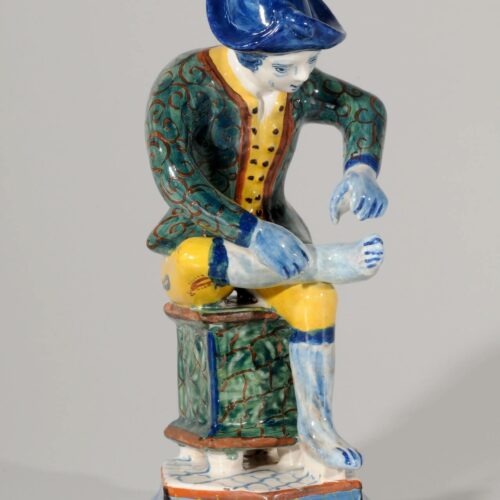 Delft Holland Ceramics Polychrome Figurine Of Man