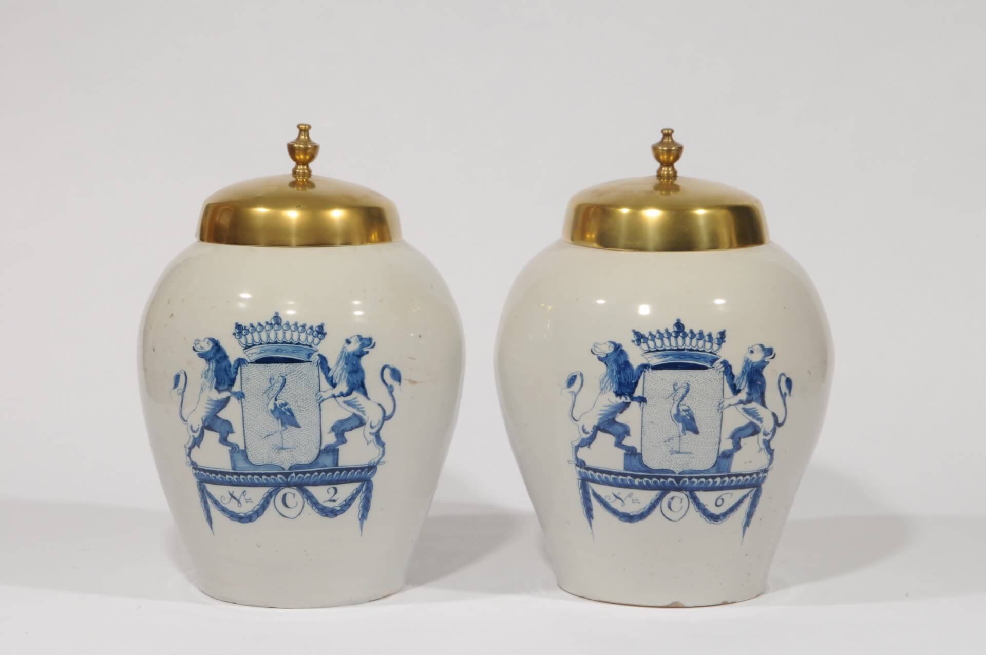 Antique dutch pottery tobacco jars Aronson Antiquairs