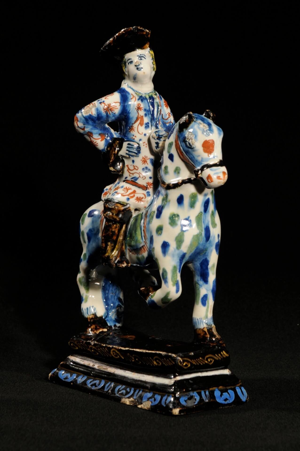 • D9025. ‘Black Delftware’ Equestrian Group