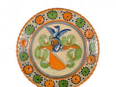 Antique Majolica Polychrome Armorial Plate About The Origins Of Dutch Delftware