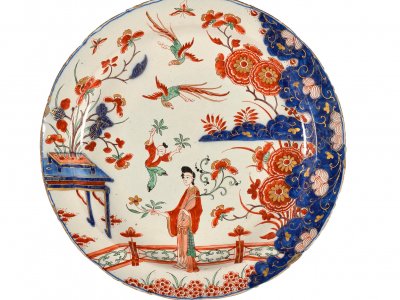 Antique Ceramic With Japanese Colour Patterns