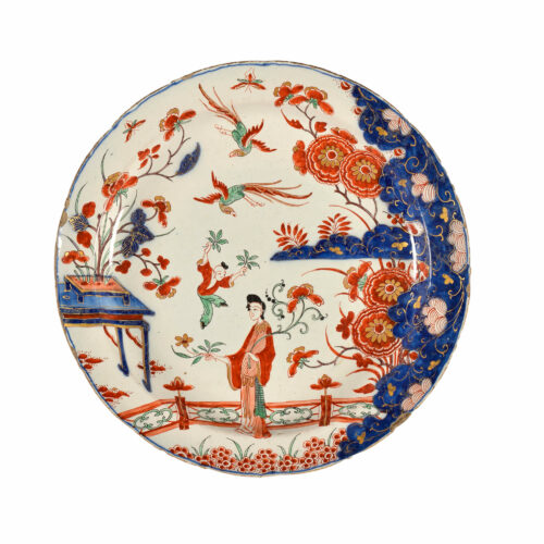 Antique Ceramic With Japanese Colour Patterns