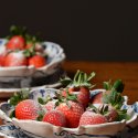 Pair Of Strawberry Dishes And Stands