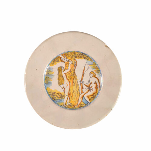 Antique Polychrome Biblical Plates