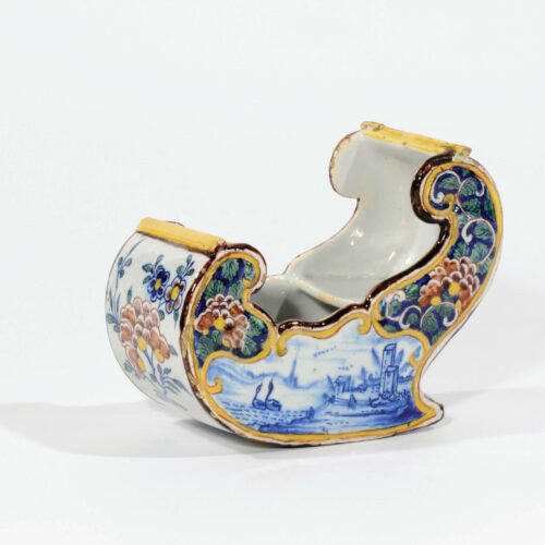 Antique Model Sleigh Representing Dutch Winters On Dutch Antique Delftware