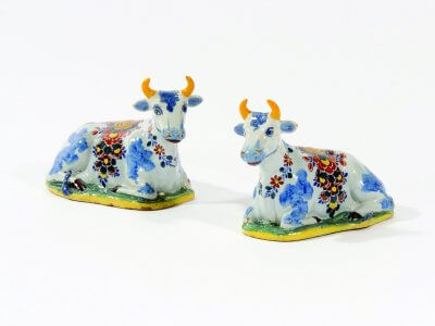 The History Of Antique Pair Of Delft Cows Aronson Antiquairs