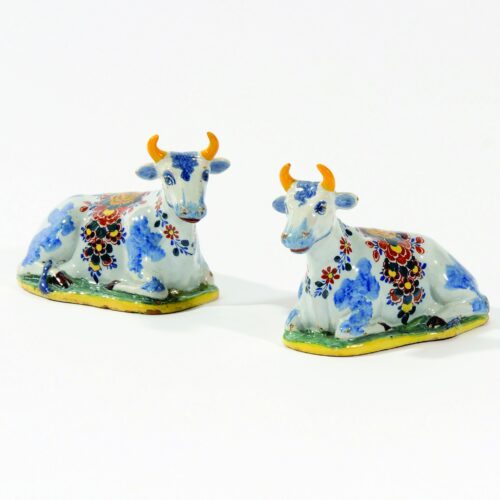 The History Of Antique Pair Of Delft Cows Aronson Antiquairs