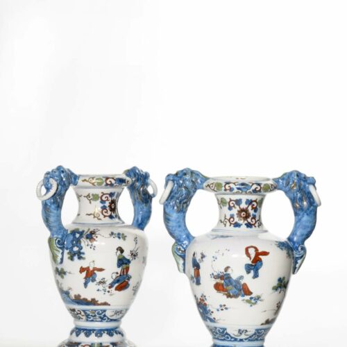 Polychrome Gilded Chinoiserie Vases At Aronson Antiquairs