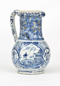 Antique Delftware Blue And White Puzzle Jug Aronson Antiquairs