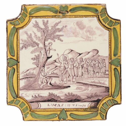 Dutch Delft Plaques With Biblical Depictions