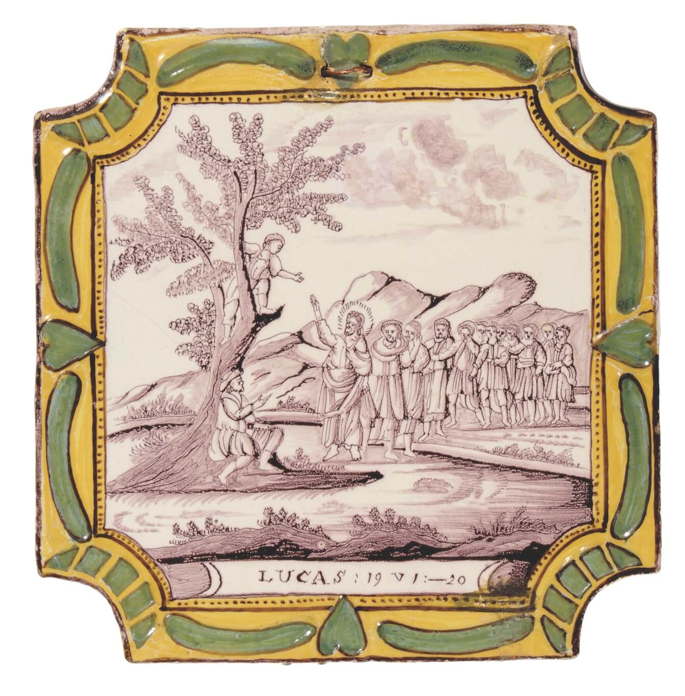 Dutch Delft plaques with biblical depictions