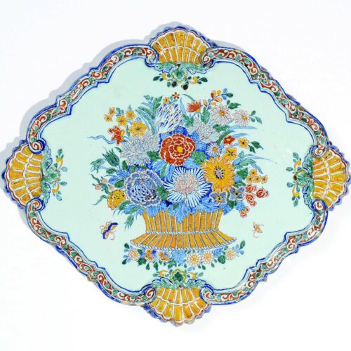 Antique Polychrome Floral Plate At Aronson Antiquairs