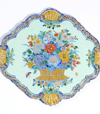 D8250. Polychrome Floral Plaque