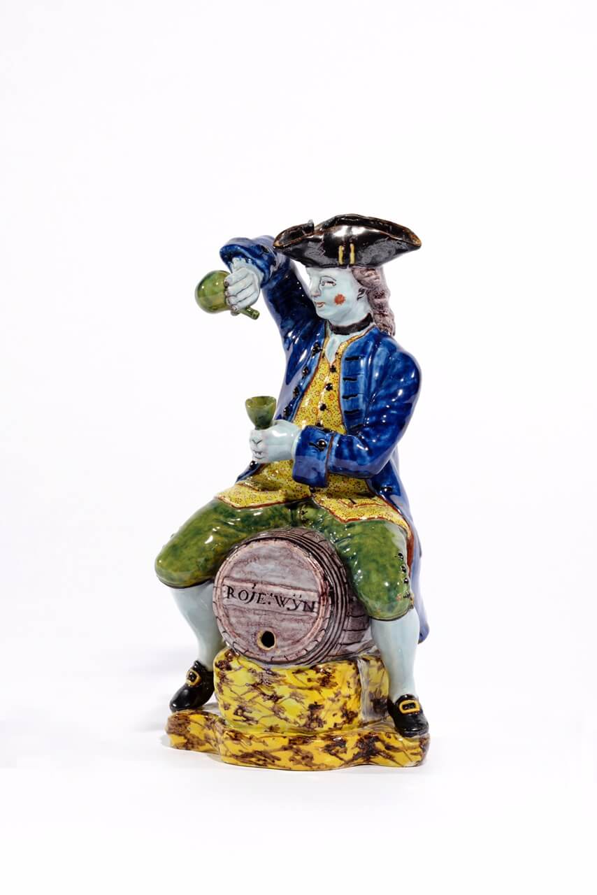 Polychrome Figural Cistern