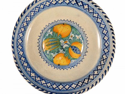 Antique Majolica Polychrome Dish At Aronson Antiquairs