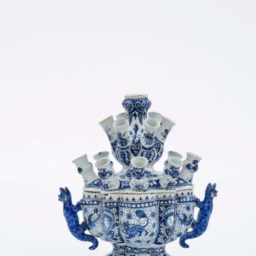 Delftware blue and white flower vase Aronson Antiquairs