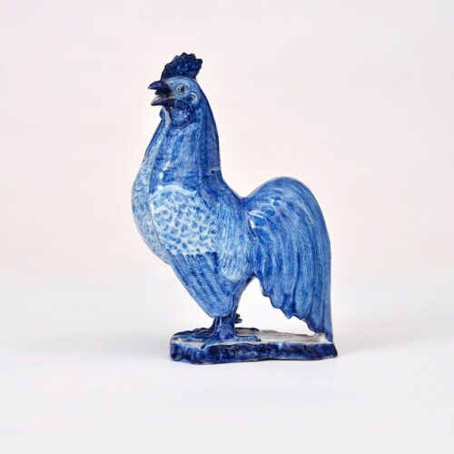 Delftware Blue And White Figure Cockerel