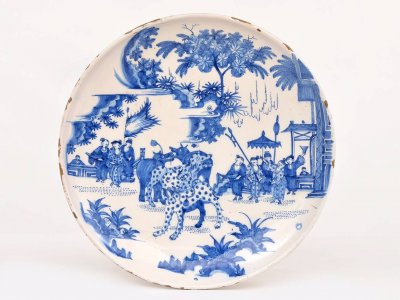 Antique Delftware Chinoiserie Plate At Aronson Antiquairs