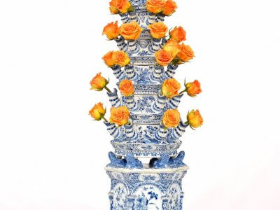 Delftware Pyramidal Flower Vase