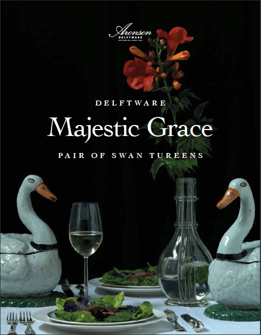 Book cover majestic grace, swans on table