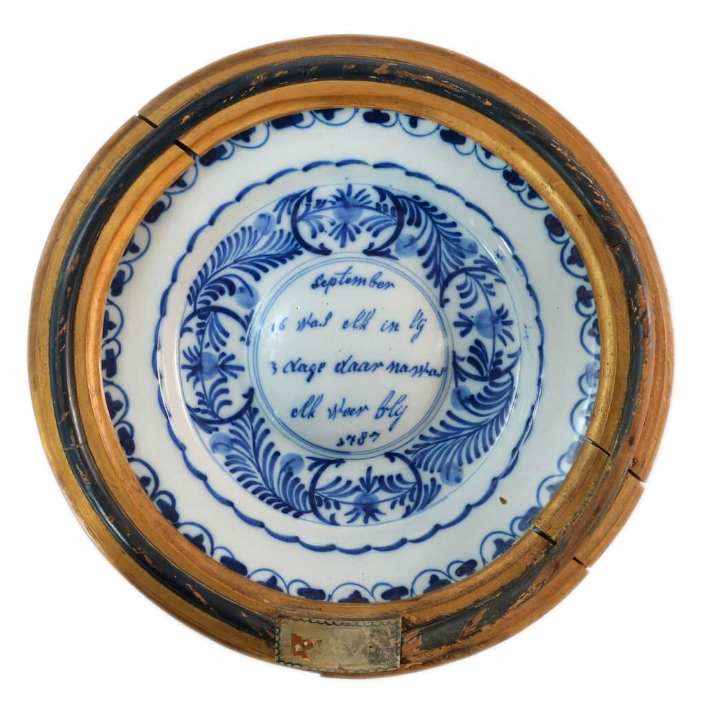 Ceramic Delft blue and white charger Aronson Antiquairs