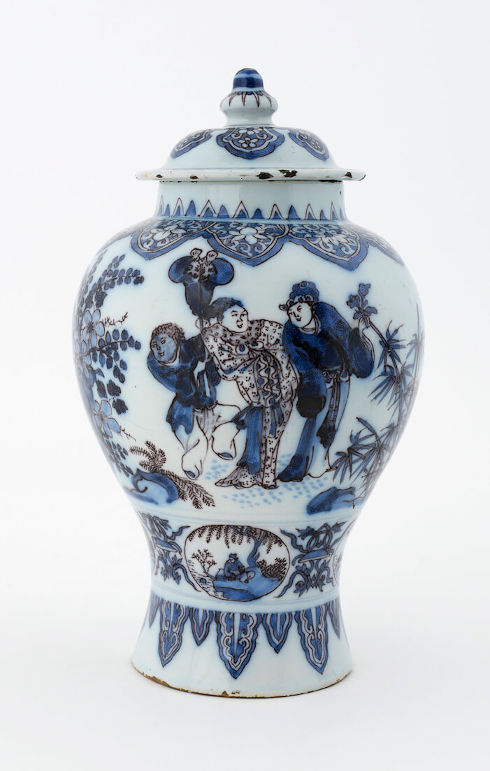 Delft blue and white ceramic vase