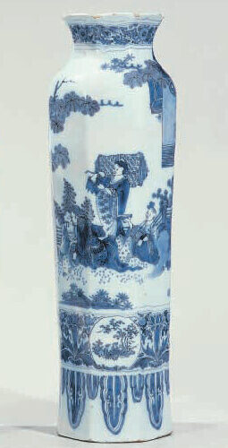 White Octagonal Vase By Samuel Van Eenhoorn From The Grieksche A