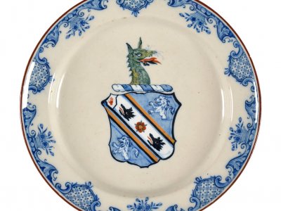 Antique Wapengoet Delftware Plate De Grieksche A