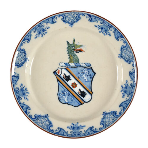 Antique Wapengoet Delftware Plate De Grieksche A