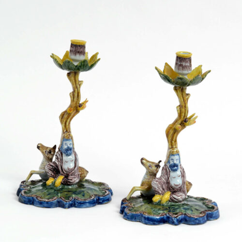 Nijstad collection of Polychrome Candlesticks Antique Aronson Antiquairs