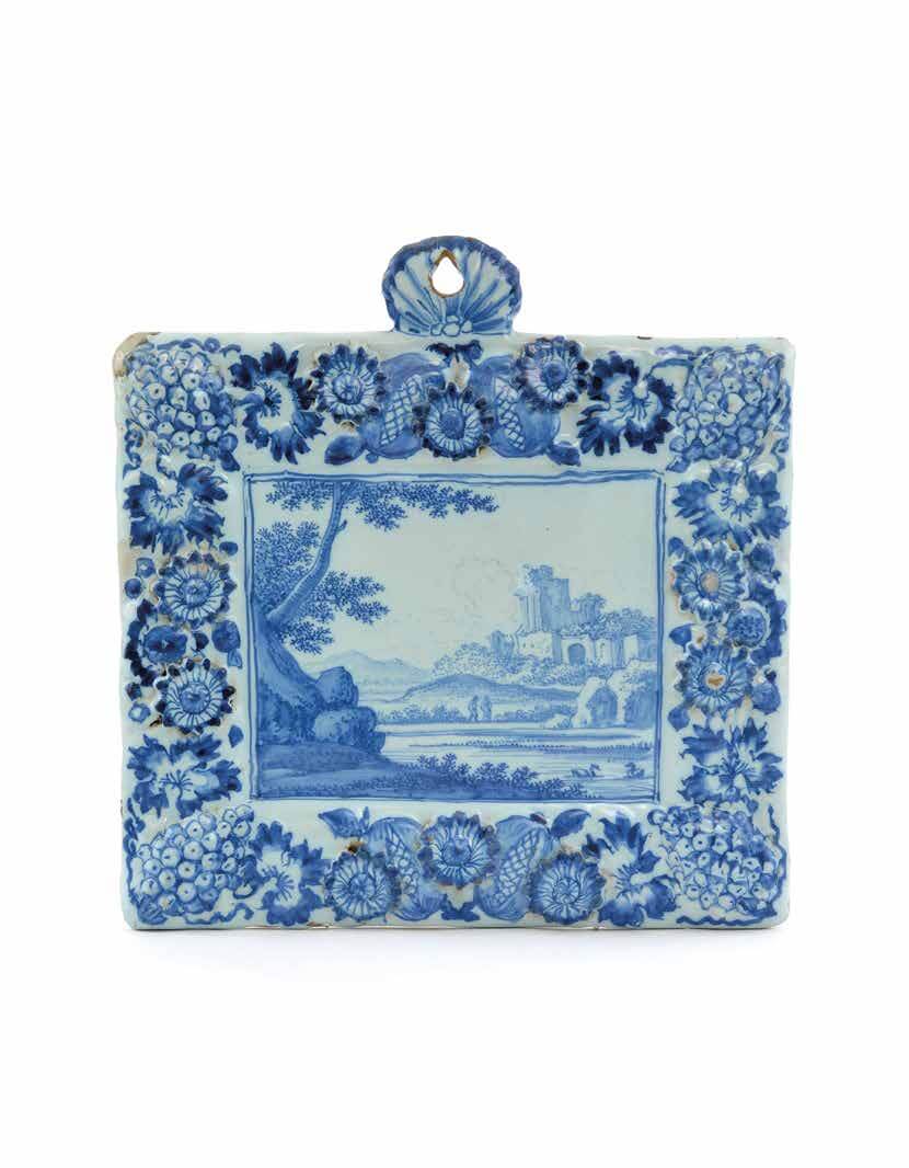 •D1721. Blue and White Rectangular Plaque