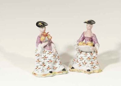 Polychrome Seated Ladies, Petit Fue Colors Aronson Antiquairs