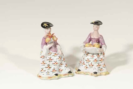 Polychrome Seated Ladies, Petit Fue Colors Aronson Antiquairs