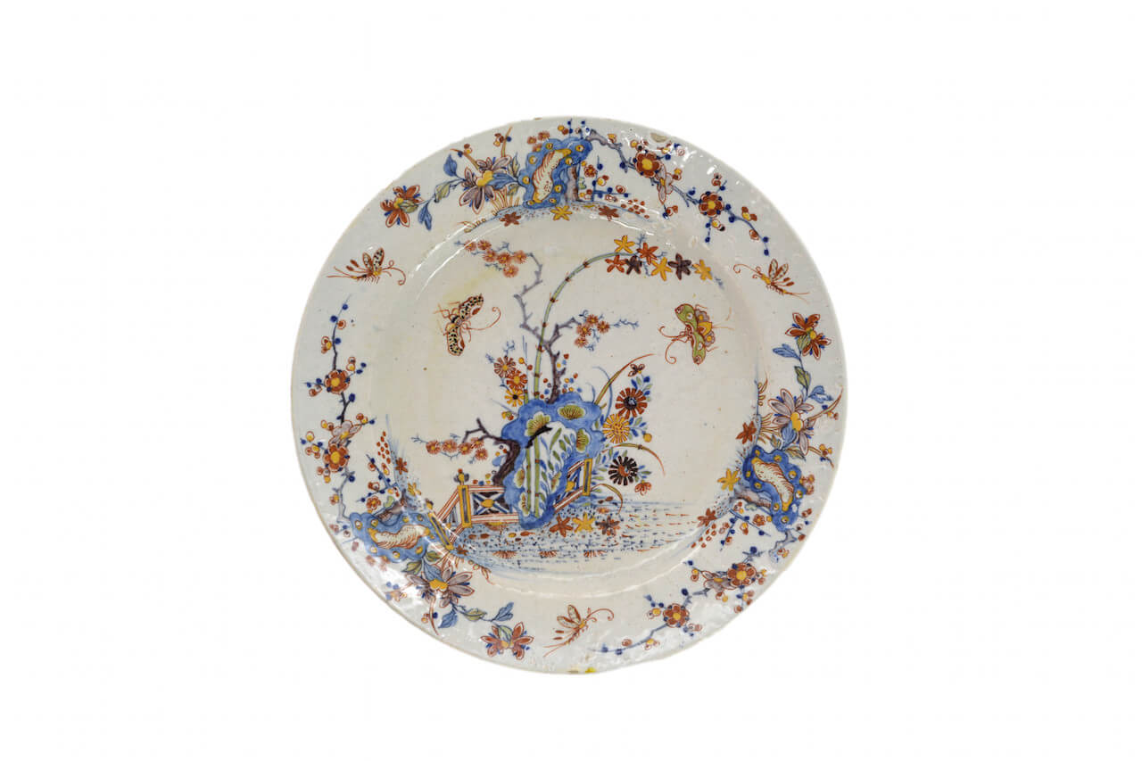 antique polychrome plate