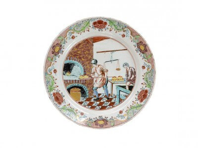 Antique Petit Feu Bakery Plate Aronson Antiquairs