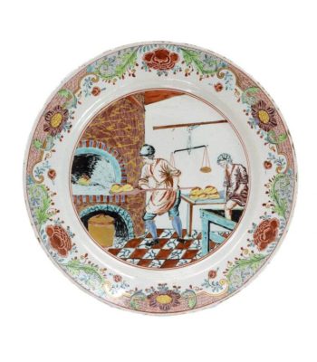 D1358. ‘Petit Feu’ Polychrome And Gilded Bakery Plate