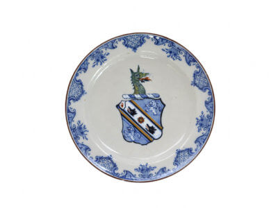 Delftware Polychrome Armorial Plate At Aronson Antiquairs